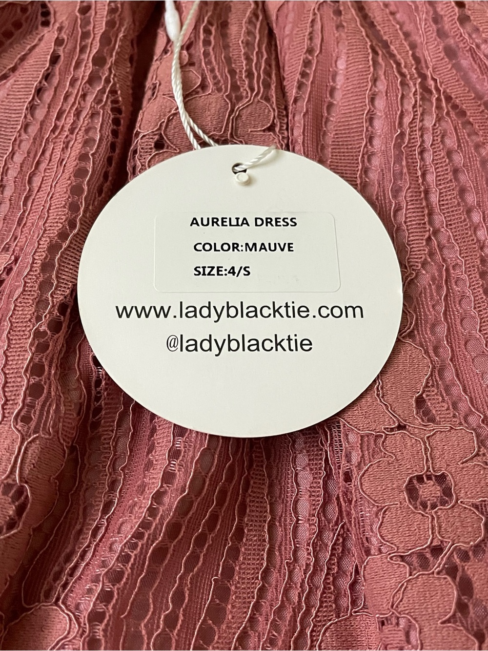 NWT Lady Black Tie Aurelia Mauve Lace Fit & Flare Dress Size Small - Picture 9 of 10